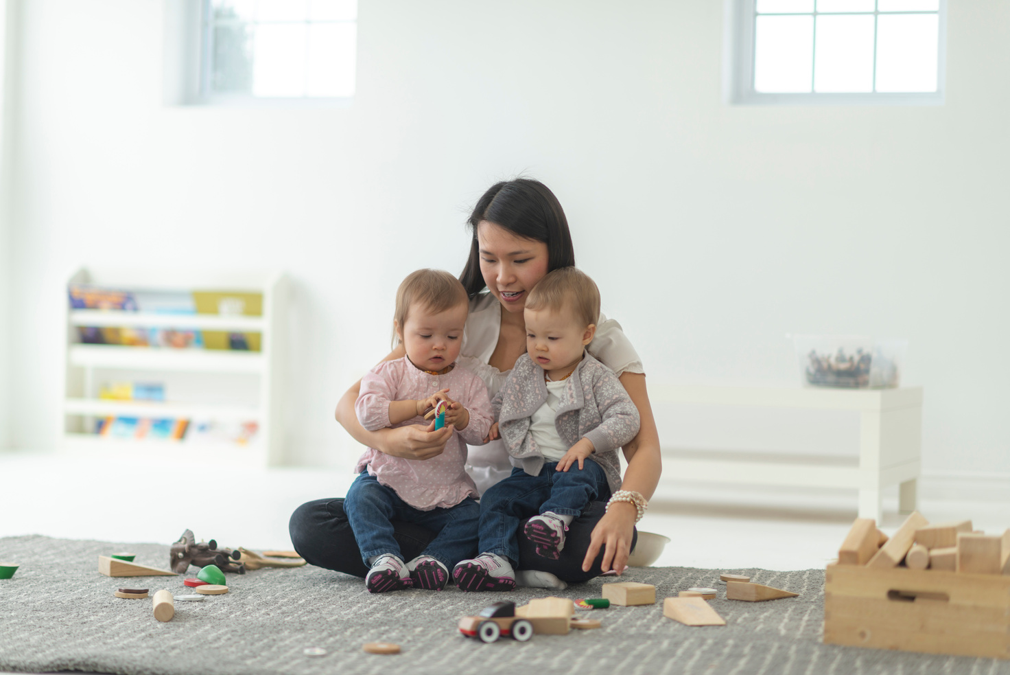 Daycare worker with infants